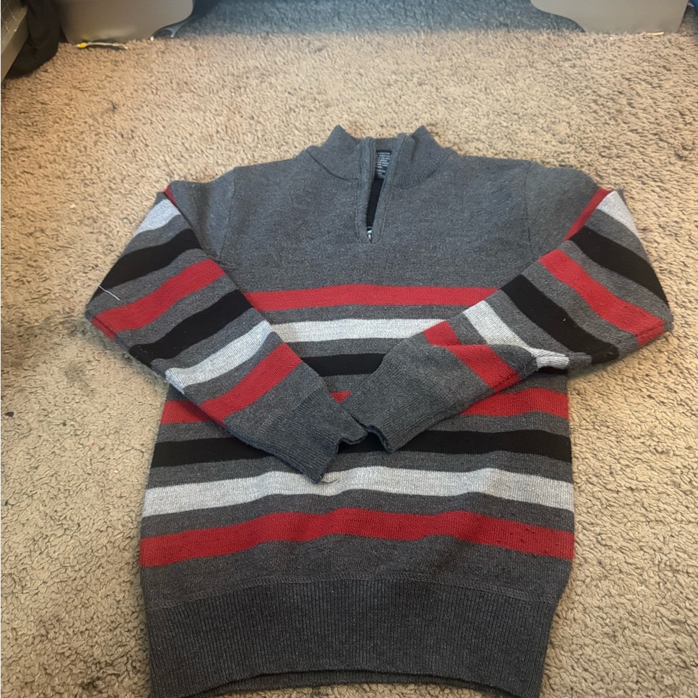 Men's Gray Striped Sweater